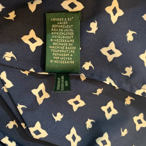 Lauren Ralph Lauren Navy Blue and White Pullover Blouse Size M - Picture 5 of 9